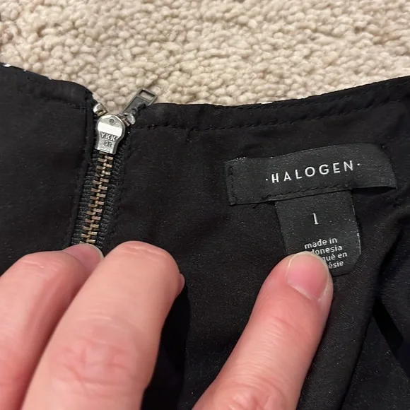 Halogen floral long sleeve A-line dress - Picture 8 of 9